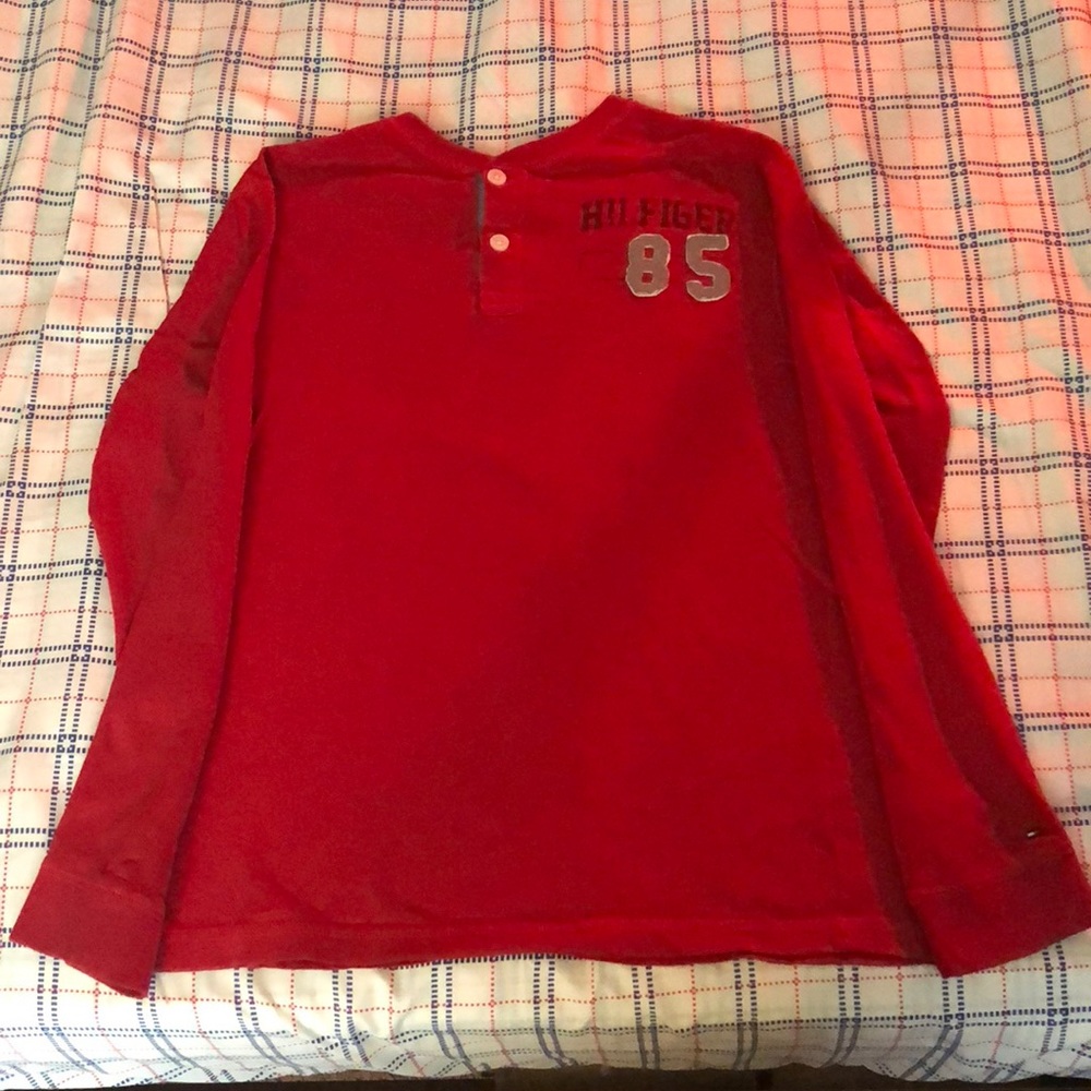 Red long sleeve Tommy Hilfiger shirt